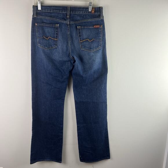 7 For All Mankind Jeans Mens 30x33 Relaxed Button Fly Cotton Dark - Picture 3 of 9